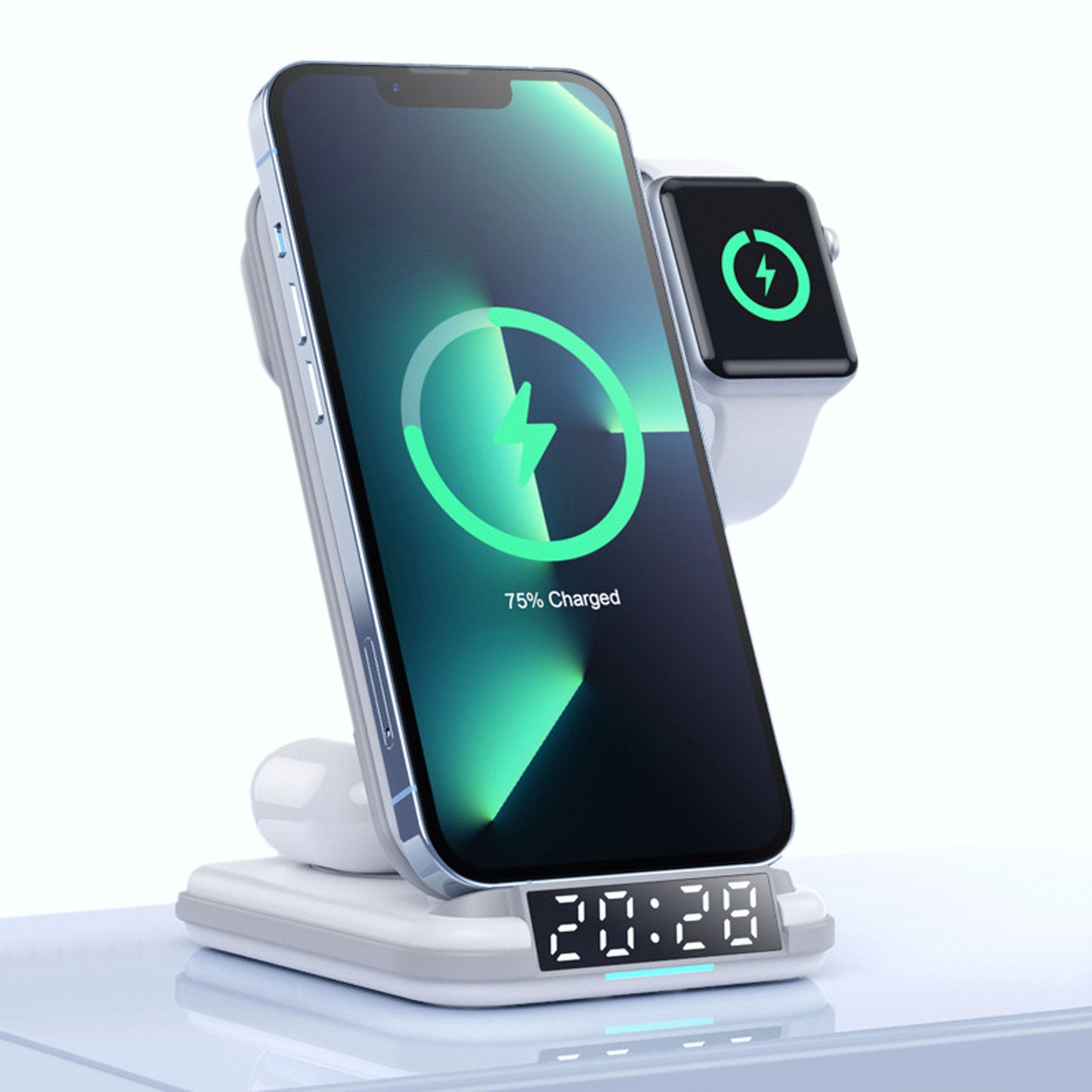 Cargador Inalámbrico Vertical 4 en 1